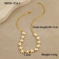 Dettaglio della collana con ciondolo a stella marina dorata e chiusura a moschettone - Collana di Perle Stella Marina Bianca (NMSN-J354-1) / Oro 18K