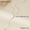 Vista dettagliata della collana a Y dorata con zirconi, lunghezza 40+5cm e peso di 3,2g - Cinque Strass a Goccia Oro (NMSN-H518-3)