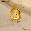 Dettaglio anello a spirale in acciaio inossidabile dorato con misure 3,1 cm e peso 6,7 g - Filo Oro (NMSR-J321-1)