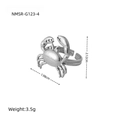 Dettaglio anello granchio argento con dimensioni 2,12cm di altezza e peso 3,5g - Piccolo Granchio Color Acciaio (NMSR-G123-4)