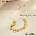 Détail du collier coquillage doré affichant un poids de 13g et longueur de 45+5cm - Collier Coquillage Moyen (NMSN-K311-3) / Or 18 carats