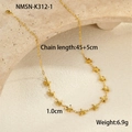 Vue détaillée du collier étoile de mer en acier plaqué or 18k avec dimensions et poids - Petit Collier Étoile de Mer (NMSN-K312-1) / Or 18 carats