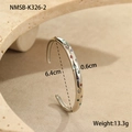 Detail van zilveren roestvrijstalen armband met gekleurde sterkristallen en afmetingen - Stalen Kleurrijke Zirkonia Stijl (NMSB-K326-2) / 18K goud
