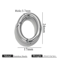 Detailed view of 24mm stainless steel spring clasp showing exact dimensions and weight - Oval Clasp - Steel Color