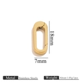 Polished gold stainless steel oval spring clasp connector 18mm x 7mm for DIY jewelry - Square-Gold