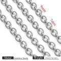 Detail of 9mm and 7mm stainless steel gold textured chain links for DIY jewelry making - Steel