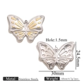 Pendentif papillon en acier inoxydable argenté pour la fabrication de bijoux DIY - Papillon