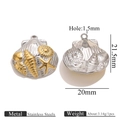 Pendentif en acier inoxydable en forme de coquillage avec relief étoile de mer et doré - Océan
