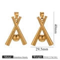 18k gold plated stainless steel baseball pendant featuring crossed bats and ball design - Crossed Bats Style / Golden Textured Baseball Bat Style