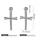 18k gold plated stainless steel baseball cross pendant with baseball and bats 56mm - Crisscross Style / Silver Polished Cross Bats Style
