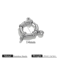 14mm round stainless steel spring ring clasp with 18K gold plating for DIY jewelry - 14mm / Steel
