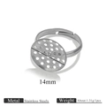 Silver stainless steel 14mm round hole base ring for DIY jewelry making accessories - Steel Color 14mm