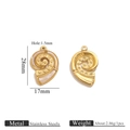 Gold stainless steel conch pendant with white shell inlay for beach jewelry DIY - White Shell Conch