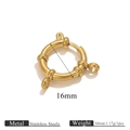 16mm golden stainless steel spring ring clasp for DIY necklaces and bracelets - 16mm / Gold