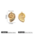 Colgante de concha en espiral de acero inoxidable dorado con nácar colorido - Caracola Concha de Abulón