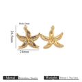Colgante de estrella de mar de acero dorado con incrustación de nácar para joyas DIY - Estrella de Mar Concha de Abulón