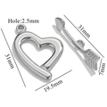 Polished stainless steel heart and arrow toggle clasps for DIY jewelry making - Heart and Arrow Style(1) / Silver