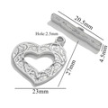 Silver vintage heart toggle clasp with T-bar and floral engravings for DIY jewelry making - Vintage Carved Heart Style(2) / Silver