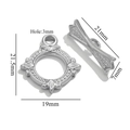 Silver stainless steel toggle clasp set with textured floral design for DIY jewelry - Vintage Pattern Round Style(4) / Silver