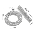 Silberner Vintage OT-Verschluss aus Edelstahl mit geprägtem Blumenmuster für Schmuck - Rebe Relief Stil(5)