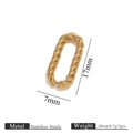 Connettore ovale dorato da 17mm in acciaio inossidabile per creazione gioielli - Stile Motivo Intrecciato Oro / 7.3mm*17mm