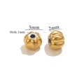 3mm 18K gold plated stainless steel pumpkin lantern beads for DIY jewelry making - 3mm / Pumpkin Bead / Gold