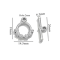 Silberner OT-Knebelverschluss aus Edelstahl mit Blumenmuster für DIY-Schmuckherstellung - Blumenrelief Stil(6)