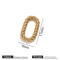 Connettore ovale a spirale 17x9mm in acciaio inossidabile dorato per creazione gioielli - Stile Intrecciato Oro / 9.3mm*17mm