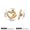 18k gold plated stainless steel heart and dolphin OT clasp set for DIY jewelry making - Dolphin / Gold