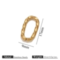 Anello ovale dorato in acciaio inossidabile con trama a torsione per gioielli 17x9mm - Stile Intrecciato Quadrato Oro / 9.2mm*17mm