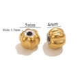 Baroque pumpkin beads in 18K gold plated stainless steel for DIY jewelry making - 5mm / Pumpkin Bead / Gold