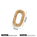 Anello di giunzione ovale in acciaio inossidabile dorato con texture geometrica, 18x9mm - Stile Motivo Texturizzato Oro / 9.5mm*18mm
