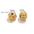 Baroque pumpkin beads in 18K gold plated stainless steel, 5mm and 6mm DIY craft supplies - 6mm / Pumpkin Bead / Gold