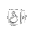 Hochglanzpolierter Edelstahl OT-Knebelverschluss für Schmuck mit Maßangaben in Silber - Teardrop Form Stil(9)