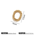 Gedrehter goldener Edelstahl-Ovalring für Schmuckherstellung, Zubehör in der Größe 13x9mm - Gold Kleiner Gedrehter Stil