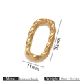 Verdrehter ovaler Verbindungsring aus vergoldetem Edelstahl, 20 mm x 11 mm für Schmuck - Gold Großer Quadratischer Gedrehter Stil