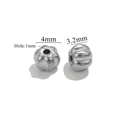 Silver baroque pumpkin lantern spacer beads 4mm with 1mm hole for DIY jewelry making - 4mm / Pumpkin Bead / Steel