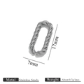 Silberner Edelstahl 17mm strukturierter Oval-Link für DIY-Schmuckverbinder - Silver Twisted Pattern Style