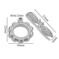 Poliertes Edelstahl OT-Knebelverschluss-Set mit Blattstab und Blumenring für Schmuck - Blütenblatt und Blatt Stil(11)