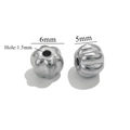 Baroque pumpkin beads in silver stainless steel, 5mm and 6mm DIY jewelry components - 6mm / Pumpkin Bead / Steel