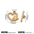 18k gold plated heart shape stainless steel OT toggle clasp for DIY jewelry making - Butterfly / Gold