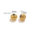 Golden baroque pumpkin beads in 4mm size with striped texture and 1mm hole for DIY - 4mm / Lantern Bead / Gold