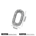 Silberne 18x9mm gehämmerte ovale Edelstahlglieder für die Schmuckherstellung - Silber Strukturmuster Stil