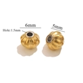 18K gold plated stainless steel baroque pumpkin beads in 5mm and 6mm sizes for DIY jewelry - 6mm / Lantern Bead / Gold