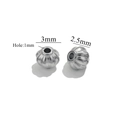 Baroque pumpkin silver spacer beads in 2.5mm and 3mm sizes with 1mm hole diameter - 3mm / Lantern Bead / Steel