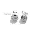 Set of 3.5mm and 4mm silver stainless steel baroque pumpkin lantern beads with 1mm hole - 4mm / Lantern Bead / Steel