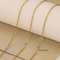 2mm golden stainless steel cable chain for DIY jewelry making and necklaces - Flattened Cross Chain Only (Without Pendant) / 0.5mm / Gold