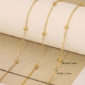 18k gold plated stainless steel bead chain with 3.5mm beads and 1.5mm width - Beaded Chain Only (Without Pendant) / 0.4mm / Gold