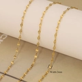 2mm wide 18K gold plated stainless steel lip chain accessory for DIY jewelry making - Lip Chain Only (Without Pendant) / 0.4mm / Gold