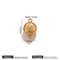 Detail of 9mm gold stainless steel magnetic clasp with rose embossing and crystal inlay - Carved Flower Gold Magnetic Clasp